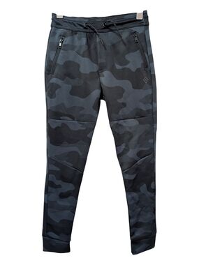 Kids Black & Gray Camo Jogger Sweatpants
